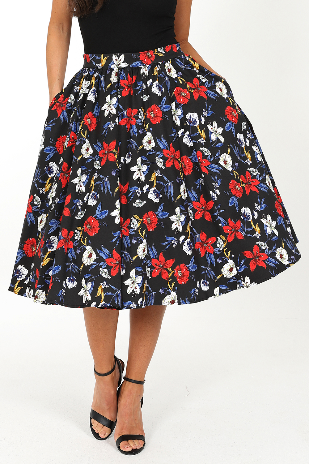 Milly Floral Swing Skirt